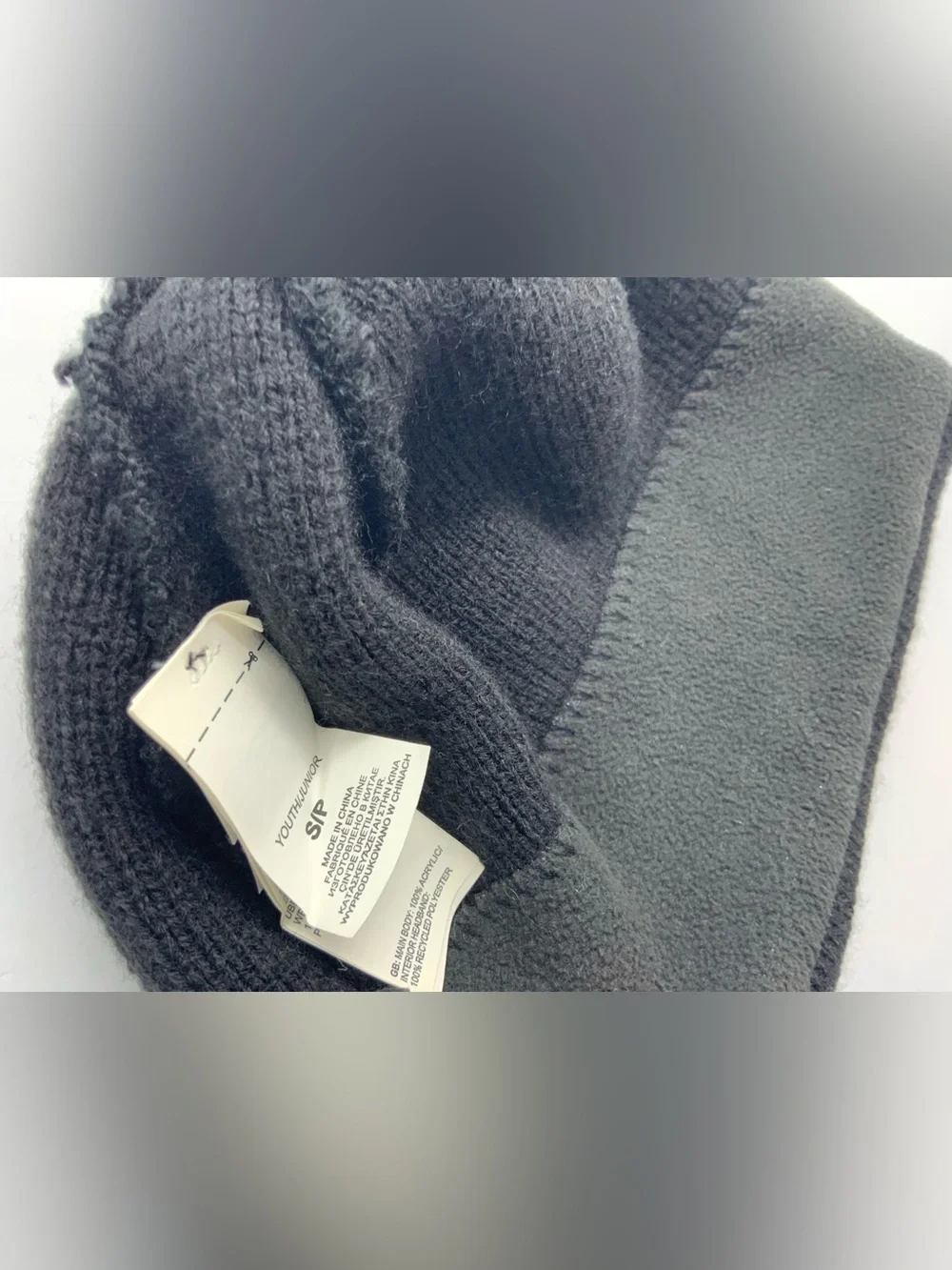 The North Face Junior Black Beanie with Neon Logo